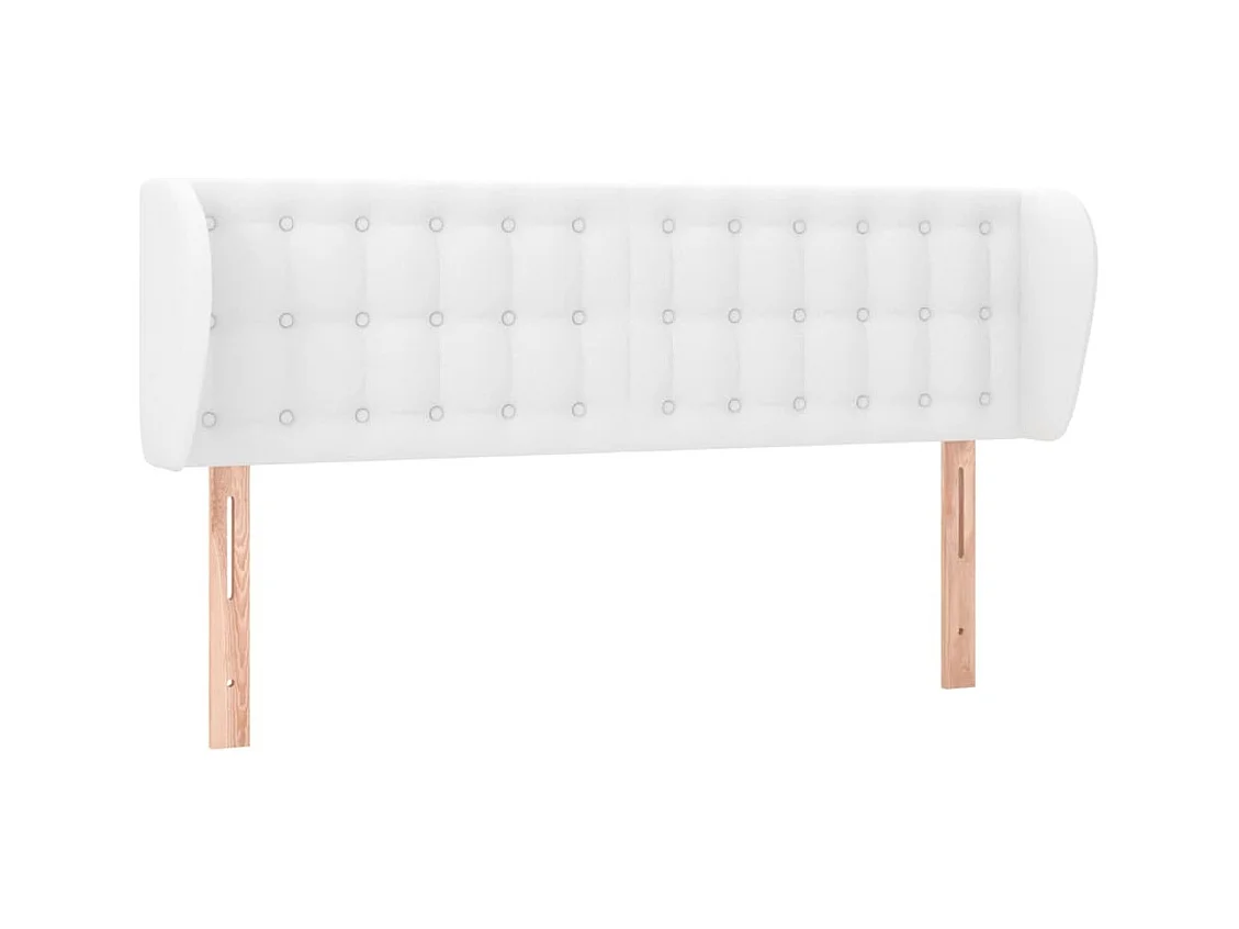Hoofdbord met vleugels Wit 147x23x78/88 cm Kunstleer