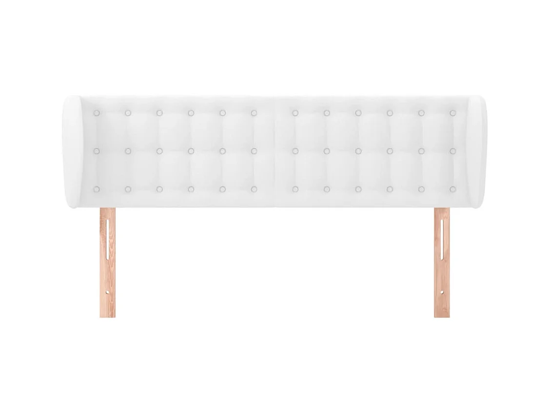 Hoofdbord met vleugels Wit 147x23x78/88 cm Kunstleer