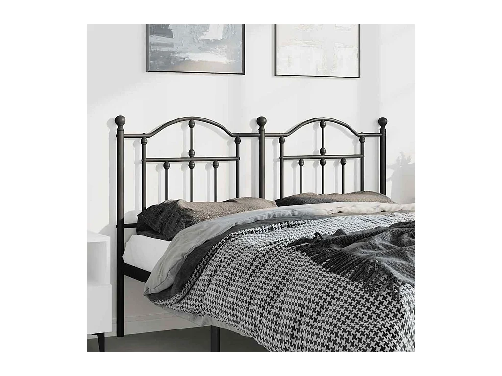 Tête de lit métal noir 135 cm