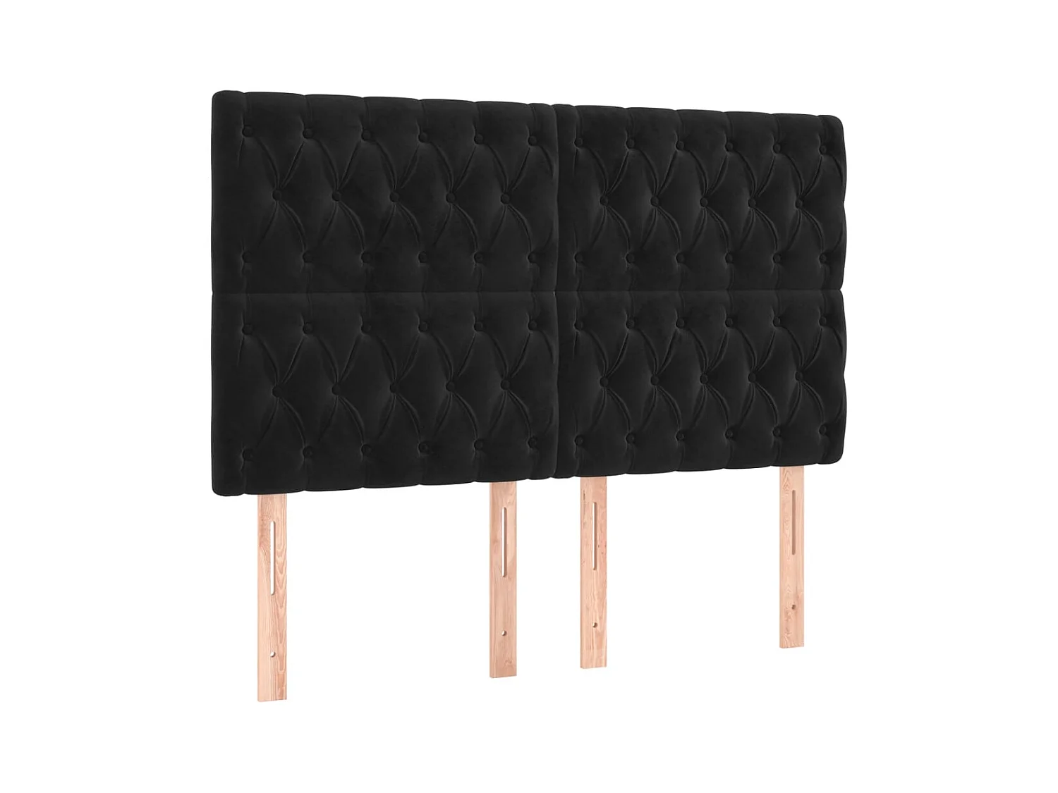 Zwart LED hoofdbord 160x7x118/128 cm Fluweel