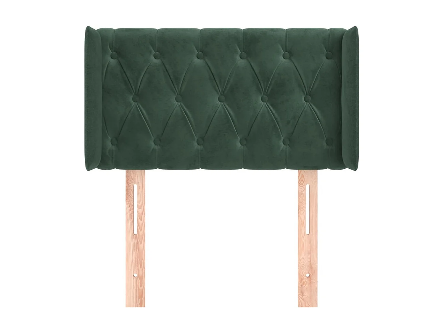 Tête de lit avec oreilles Vert foncé 83x16x78/88 cm Velours