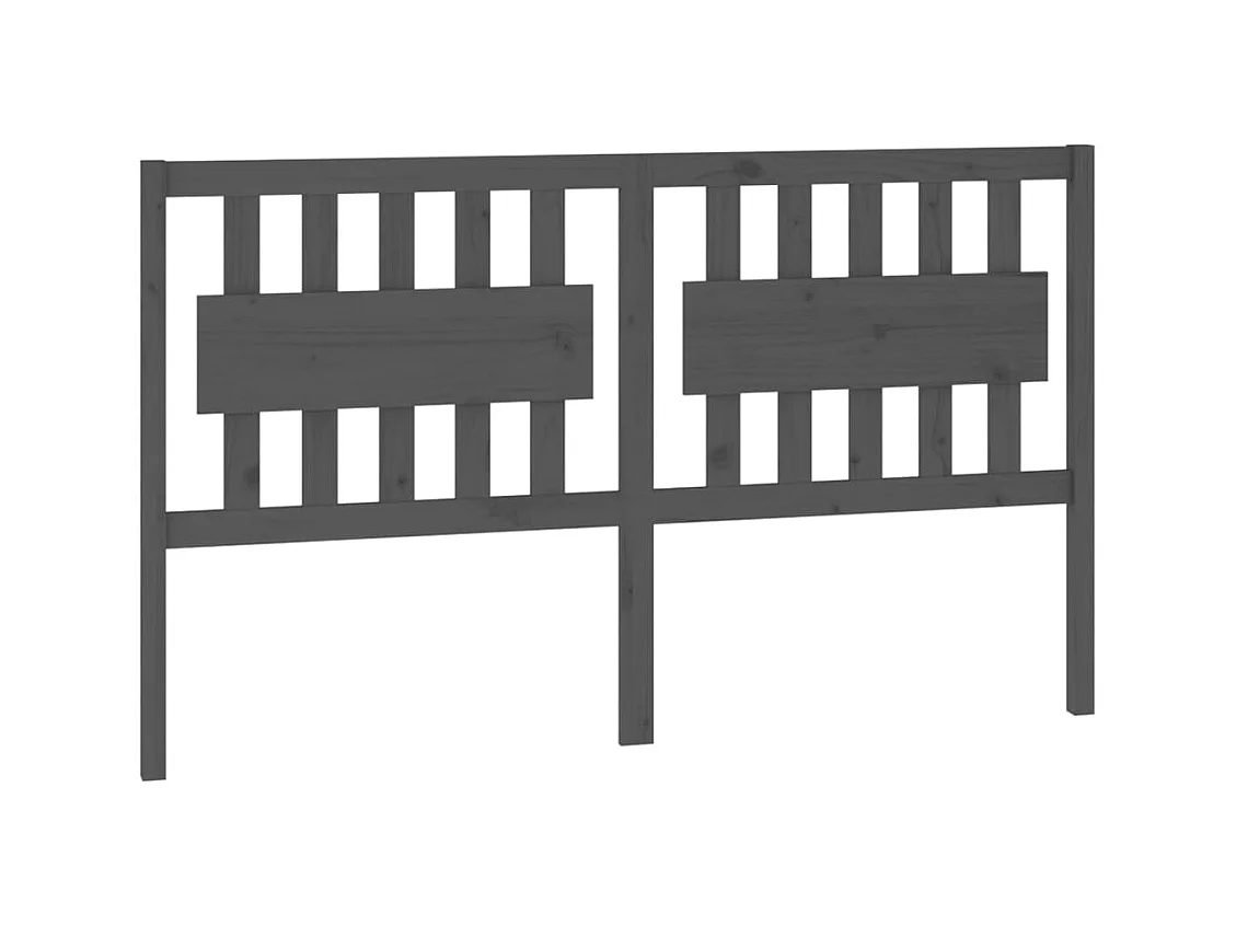 Grijs hoofdbord 165,5x4x100 cm Massief grenenhout