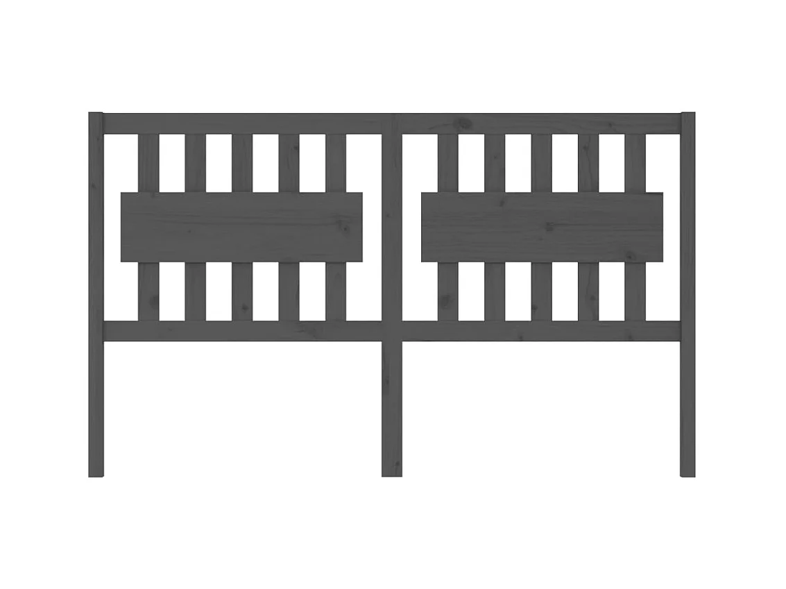 Grijs hoofdbord 165,5x4x100 cm Massief grenenhout
