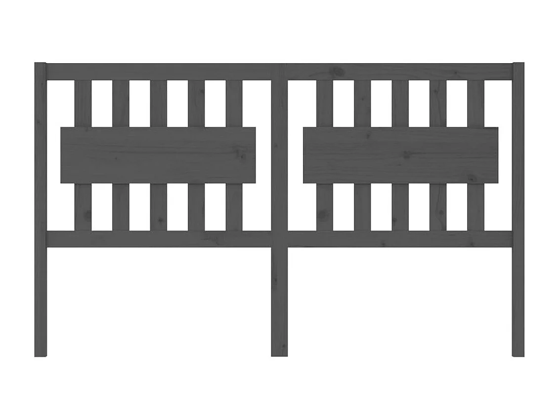 Testiera grigia 165,5x4x100 cm Legno massello di pino