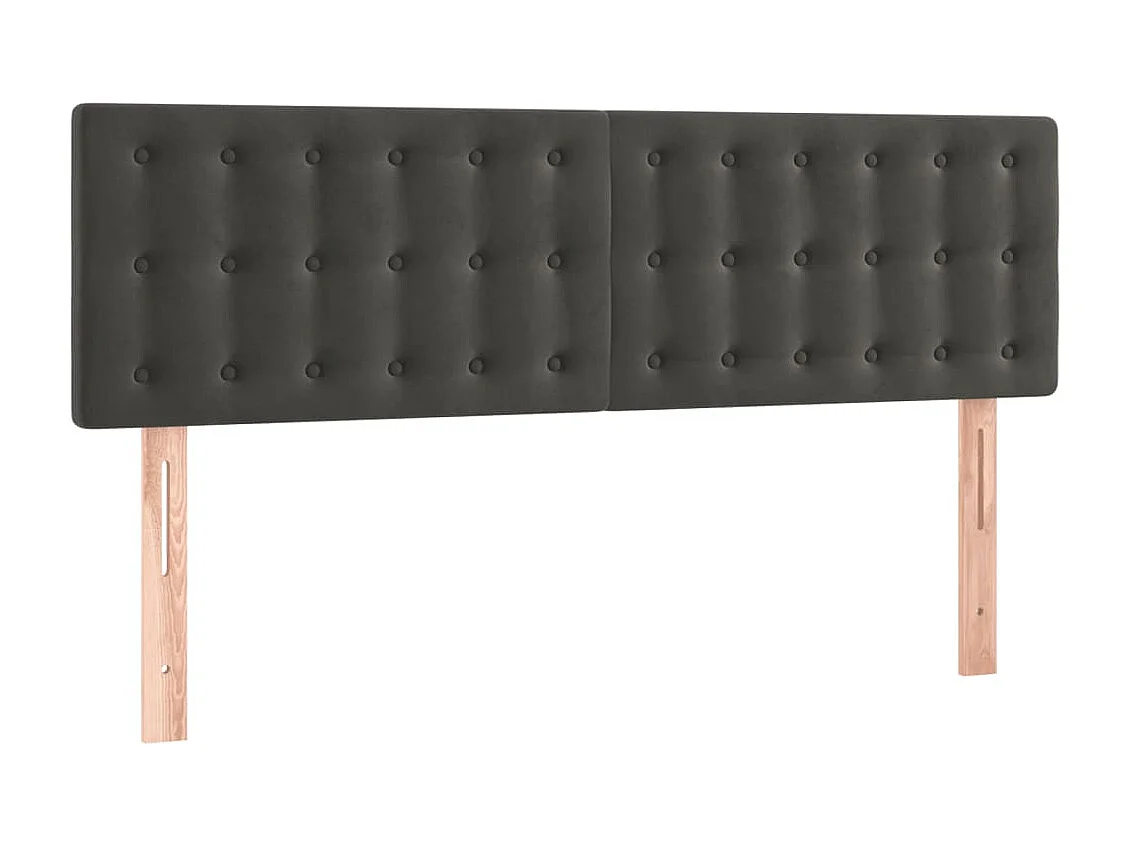 Cabecero LED Gris Oscuro 144x5x78/88 cm Terciopelo
