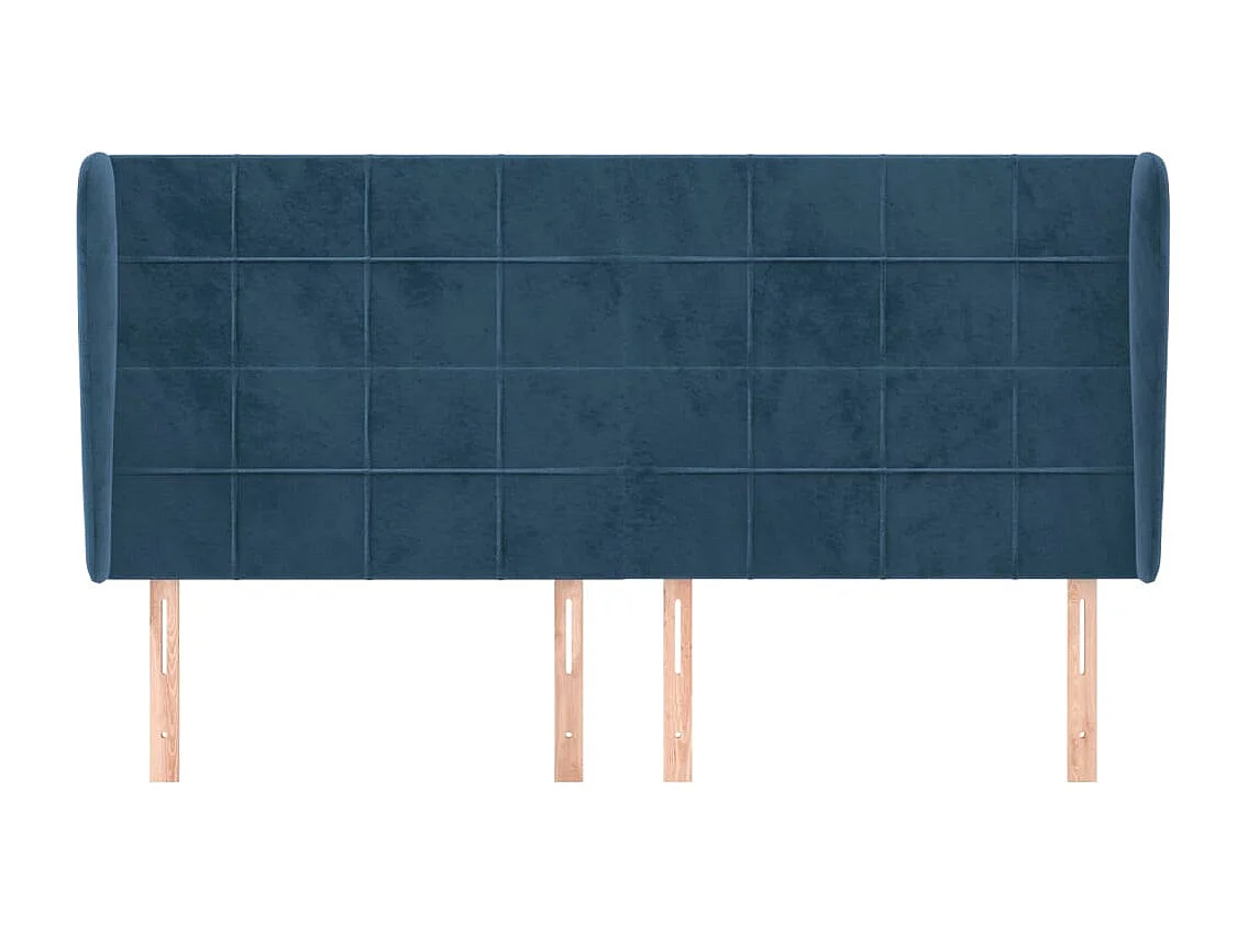 Testiera con ali Blu scuro 203x23x118/128 cm Velluto