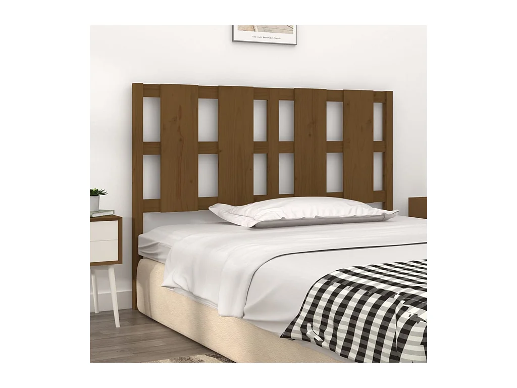 Tête de lit Marron miel 145,5x4x100 cm Bois massif de pin