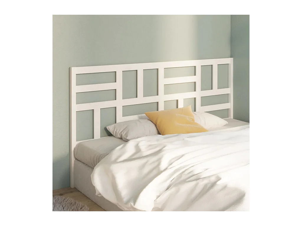 Cabecero blanco 186x4x104 cm Madera maciza de pino