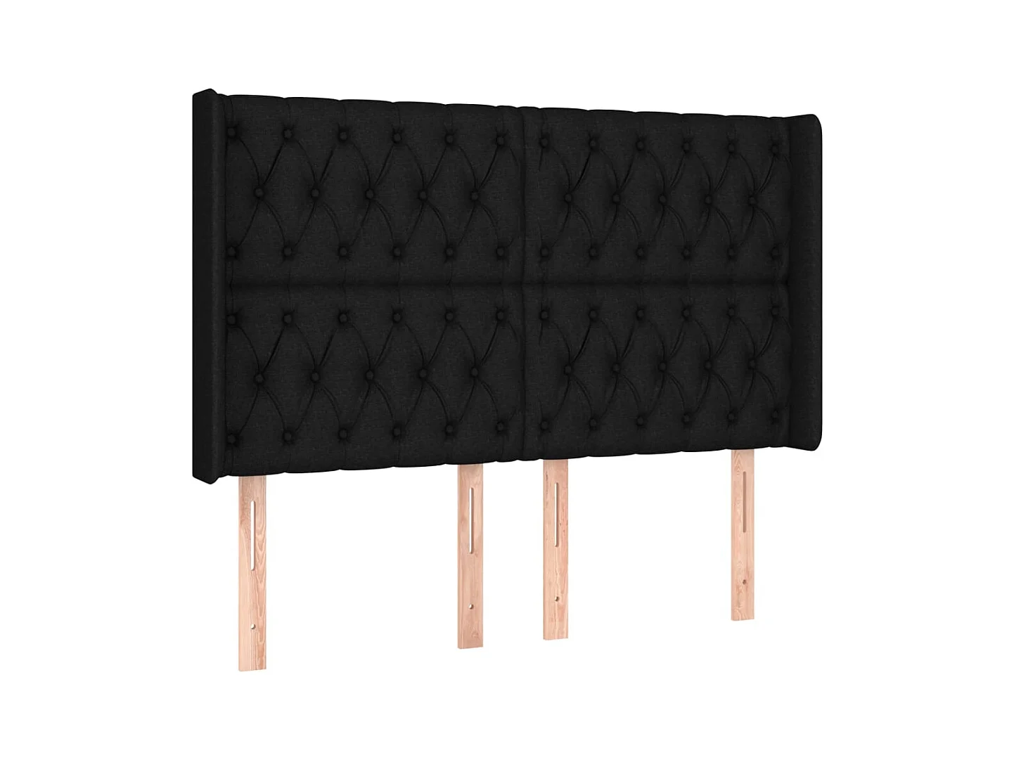 Testiera con ali Nero 163x16x118/128 cm Tessuto