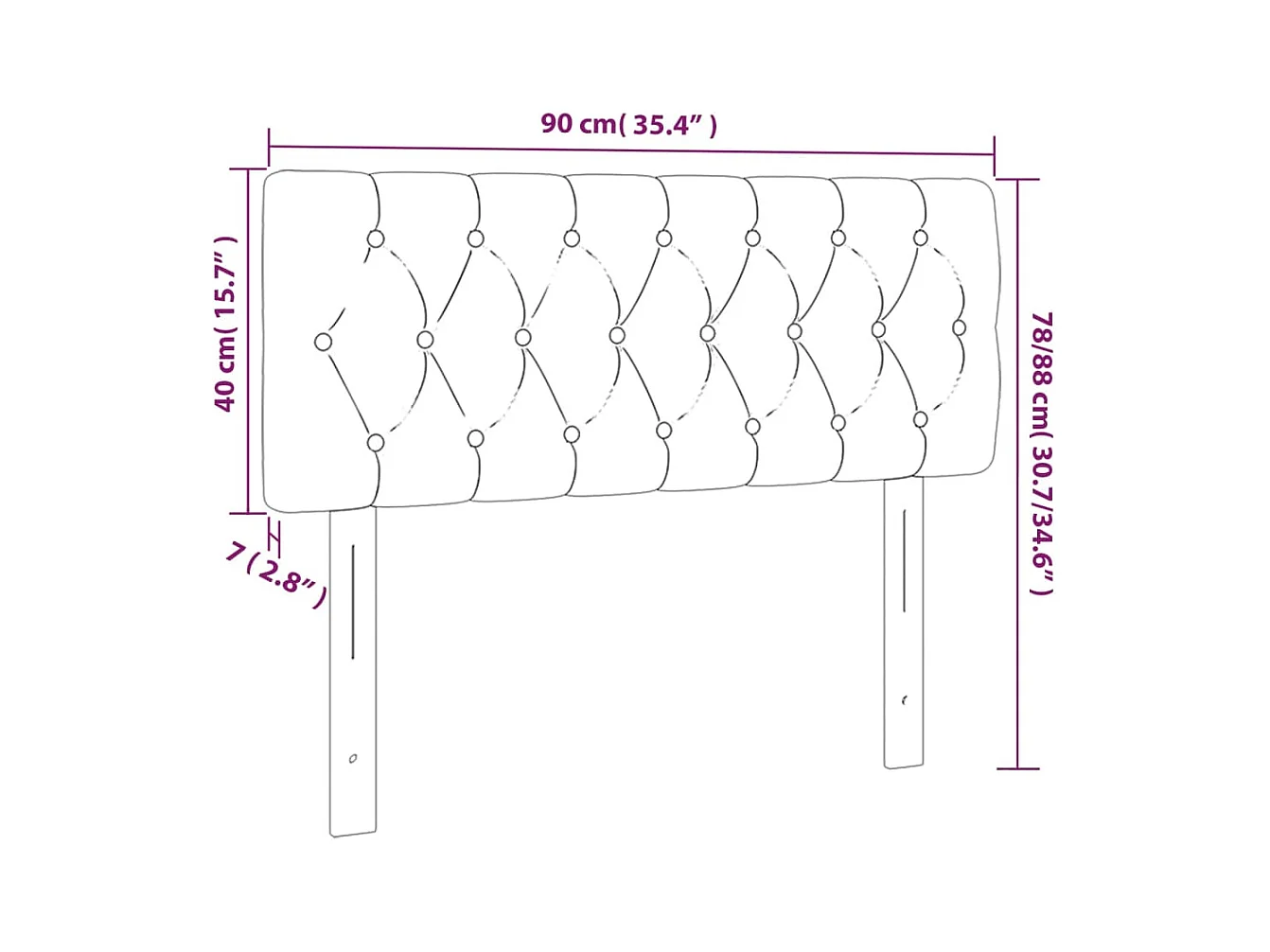 LED hoofdbord Lichtgrijs 90x7x78/88 cm Stof