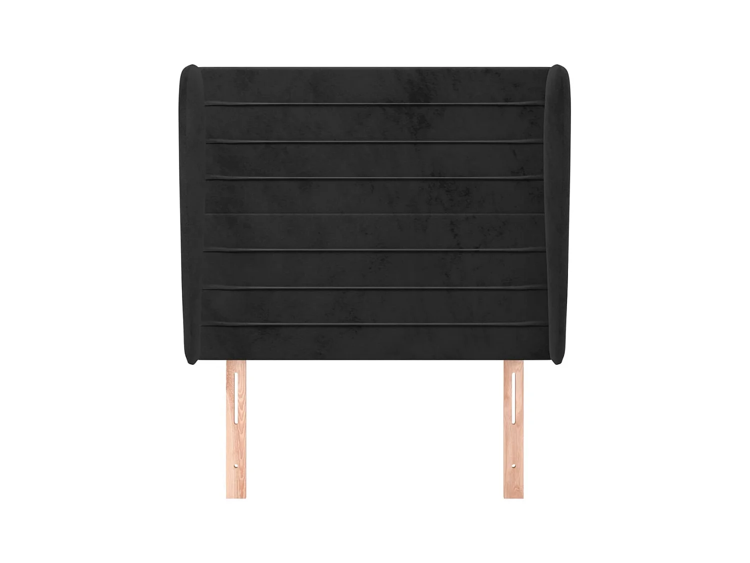 Hoofdbord met vleugels Zwart 83x23x118/128 cm Fluweel