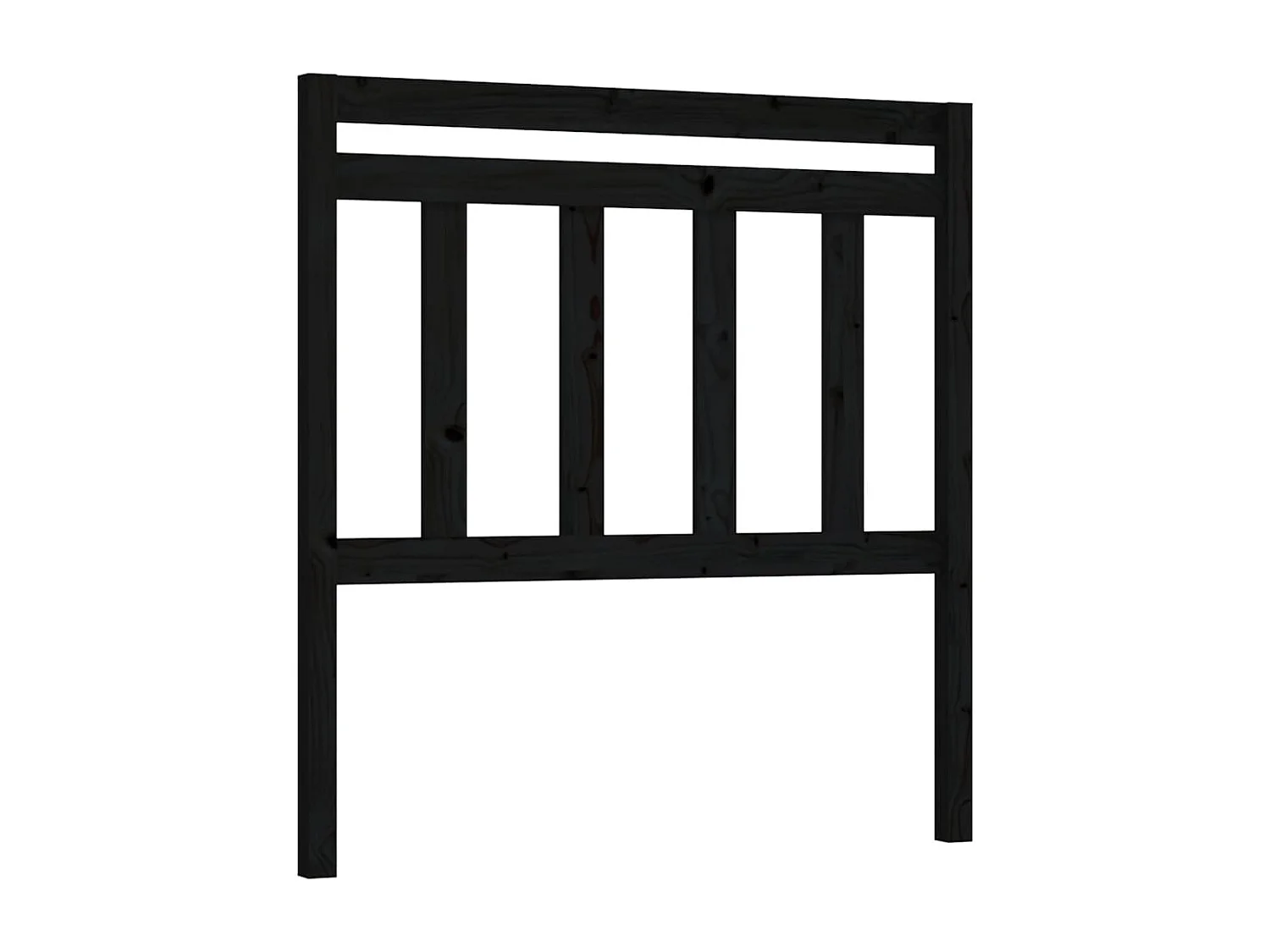 Tête de lit Noir 96x4x100 cm Bois massif de pin