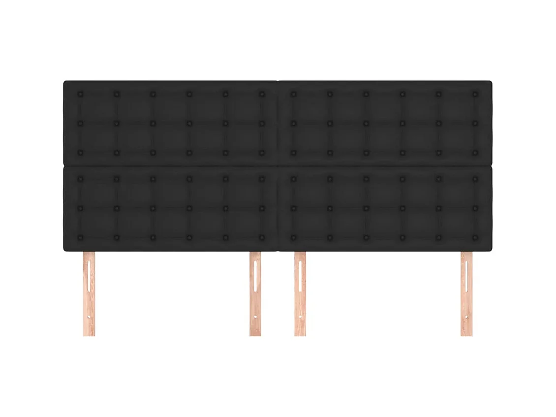 Kopfteile 4 Stk. Schwarz 80x5x78/88 cm Kunstleder