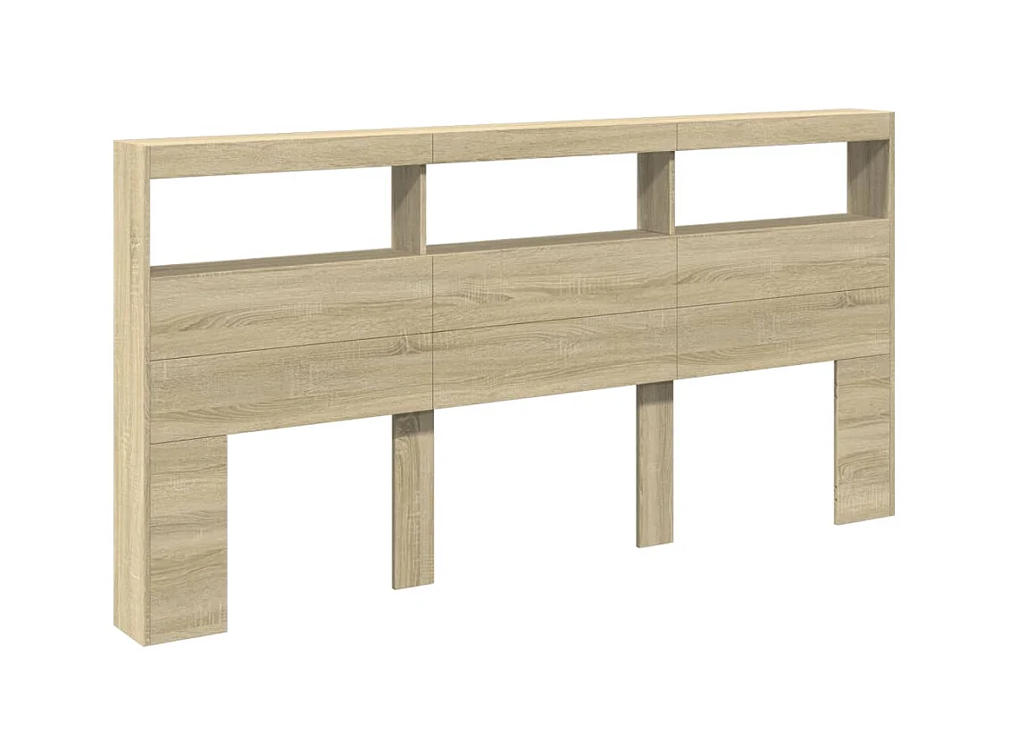 Cabecero de armario con LED roble Sonoma 200x17x102 cm