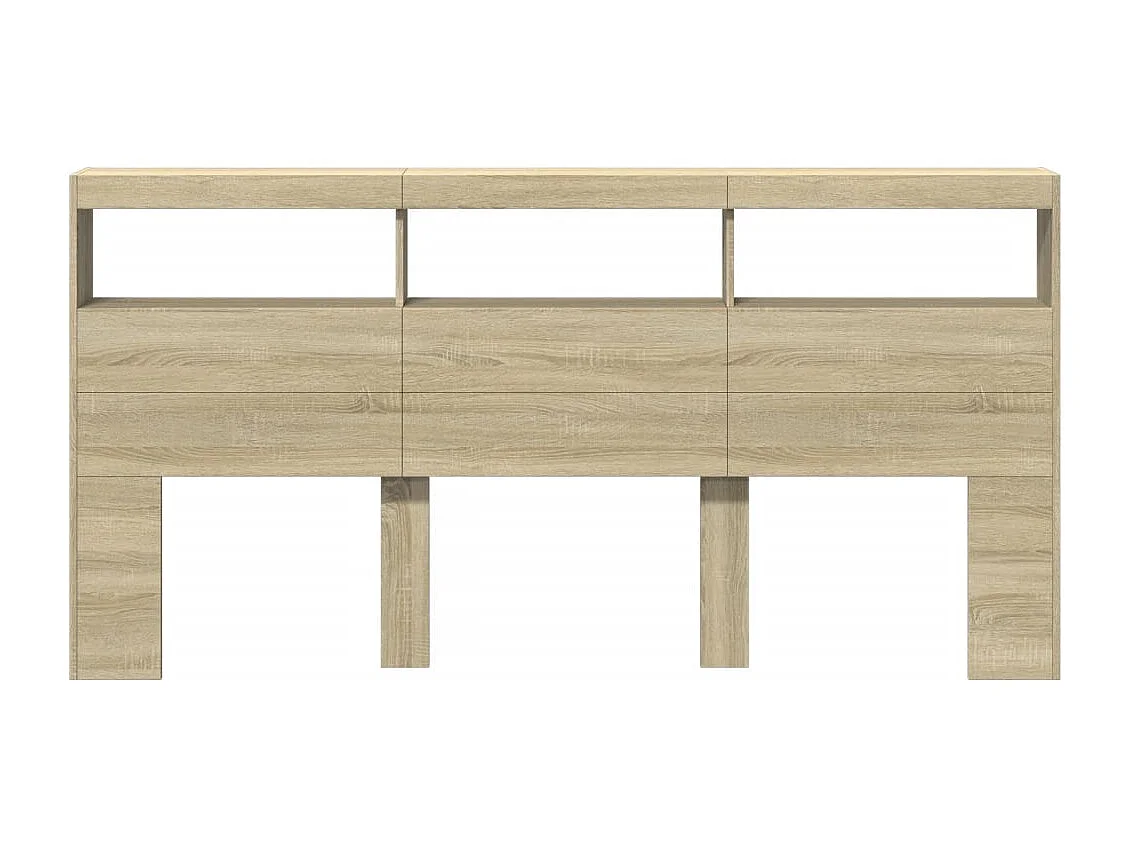 Cabecero de armario con LED roble Sonoma 200x17x102 cm