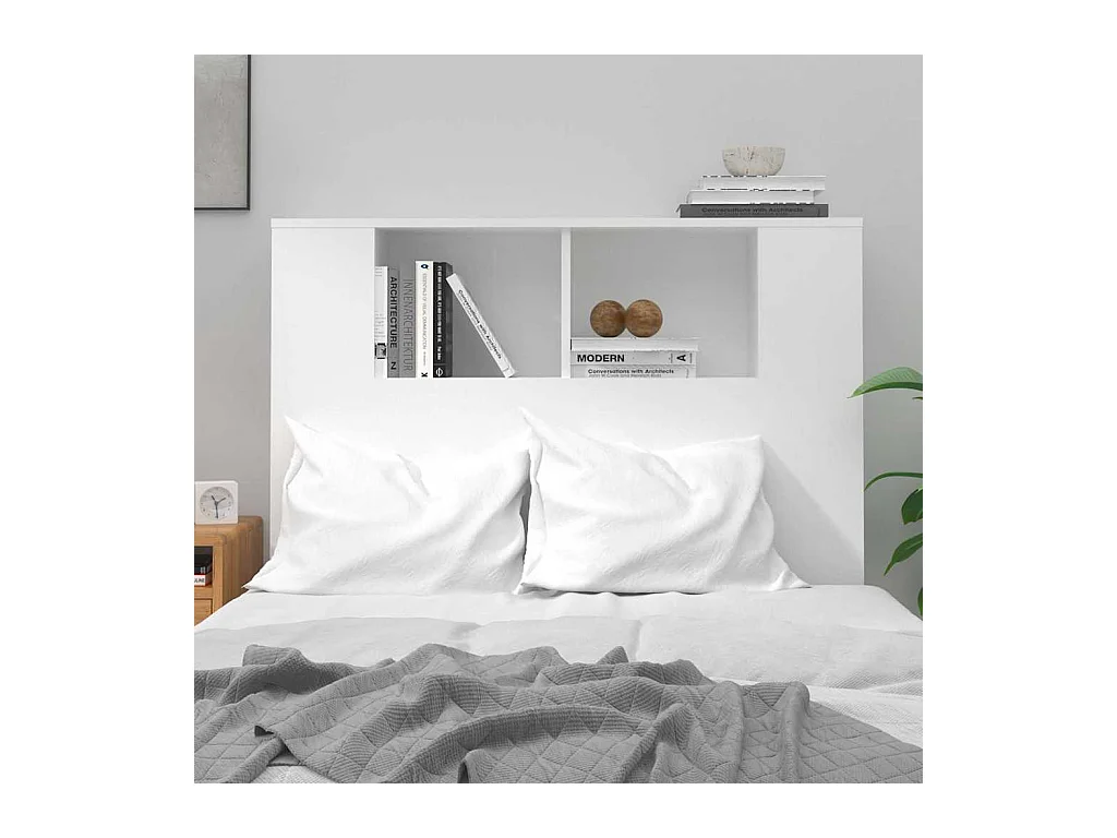 Hoofdbordkast Glanzend wit 100x18,5x102,5 cm