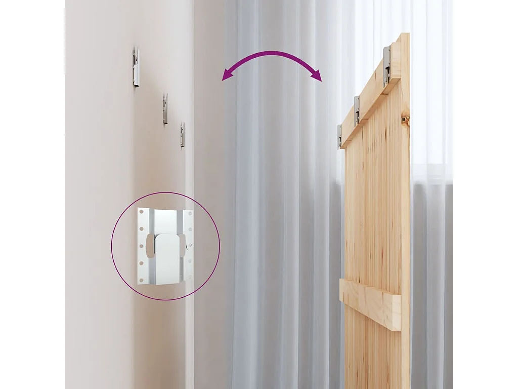 Tête de lit murale 185x3x90 cm Bois massif de pin