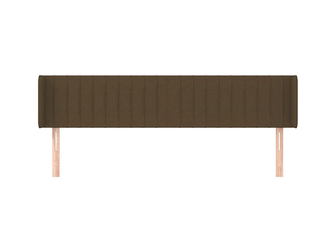 Hoofdbord met vleugels Donkerbruin 203x16x78/88 cm Stof