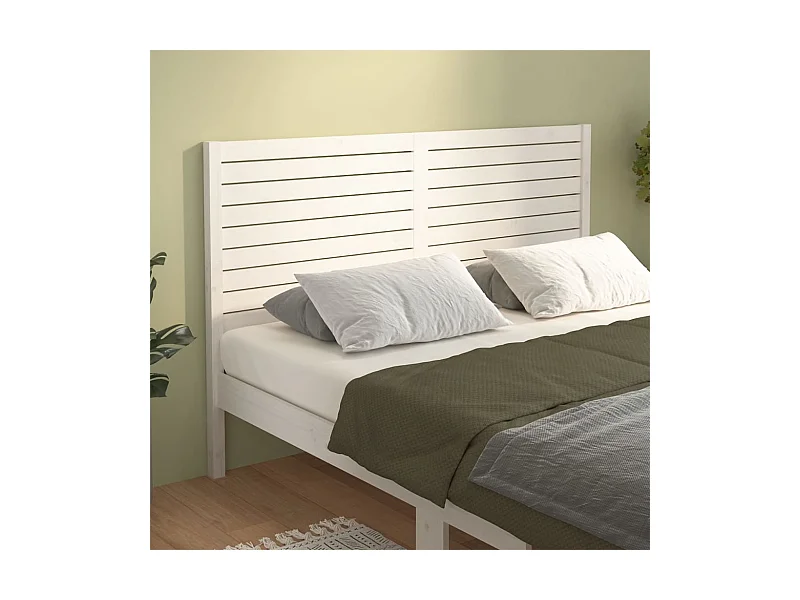 Cabecero blanco 206x4x100 cm Madera maciza de pino