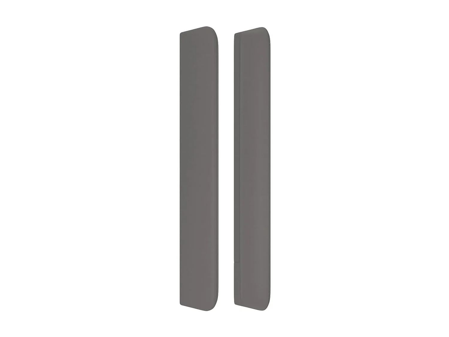 Testiera con ali Grigio 163x16x118/128 cm Ecopelle