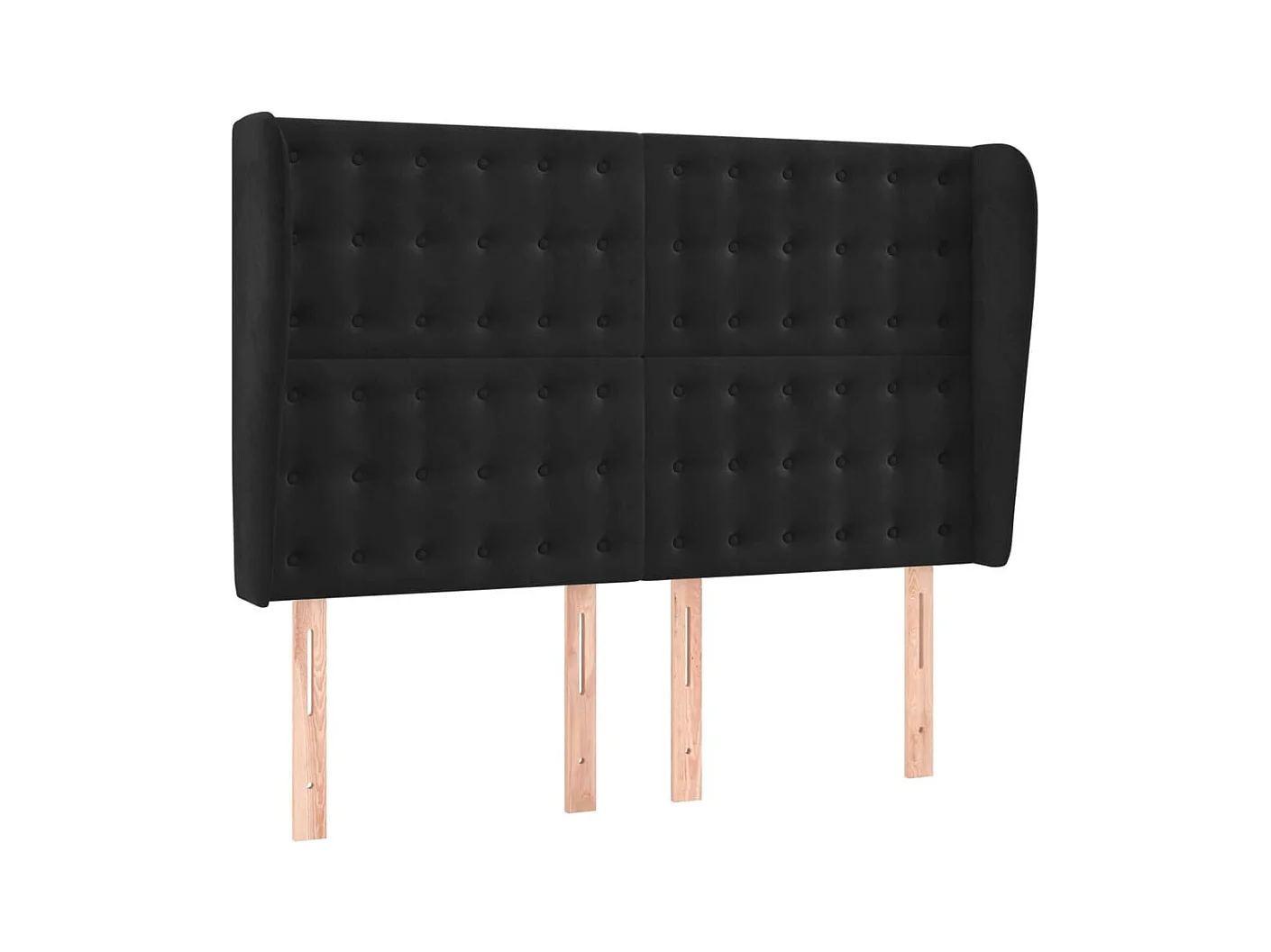 Cabecero con alas Negro 147x23x118/128 cm Terciopelo