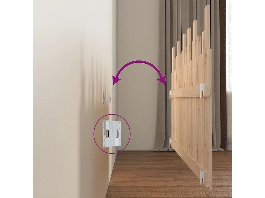 Testiera a muro 185x3x80 cm Legno massello di pino