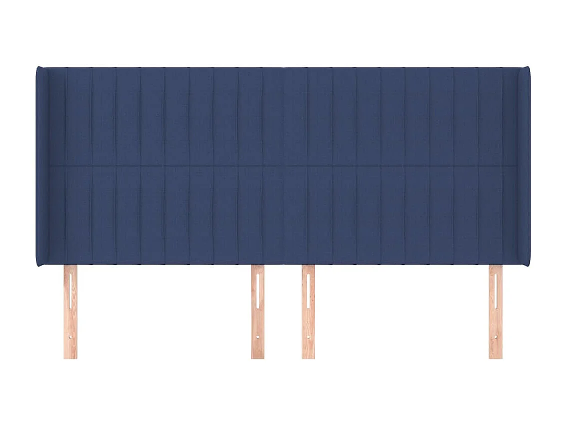 Tête de lit avec oreilles Bleu 183x16x118/128 cm Tissu