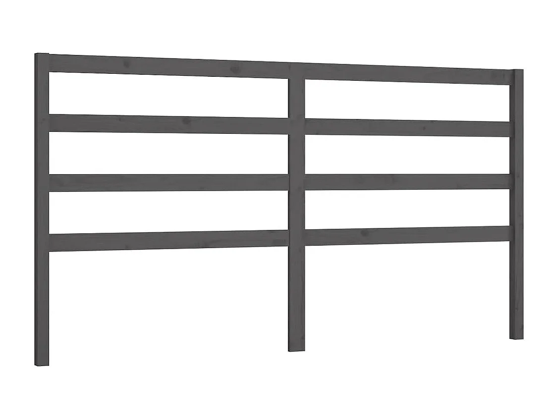 Grijs hoofdbord 206x4x100 cm Massief grenenhout