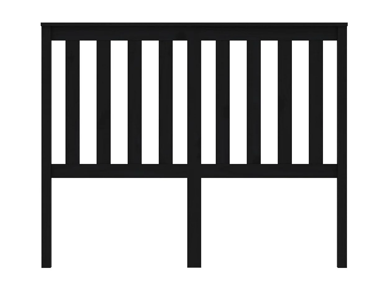 Tête de lit Noir 126x6x101 cm Bois massif de pin
