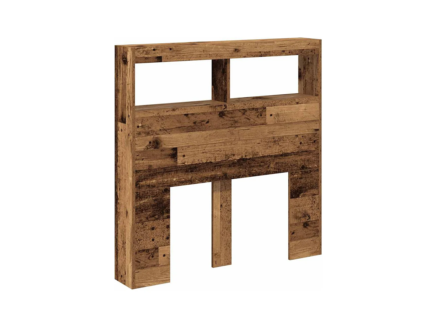 Armoire tête de lit avec LED vieux bois 100x17x102 cm