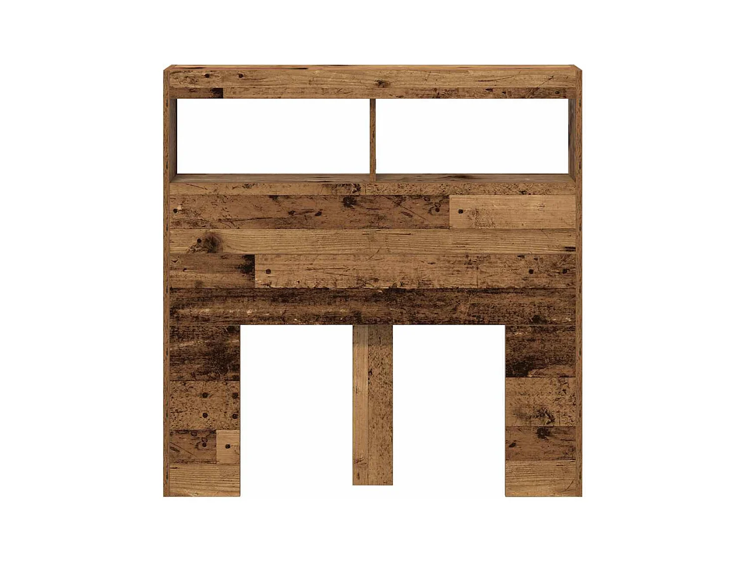 Armoire tête de lit avec LED vieux bois 100x17x102 cm