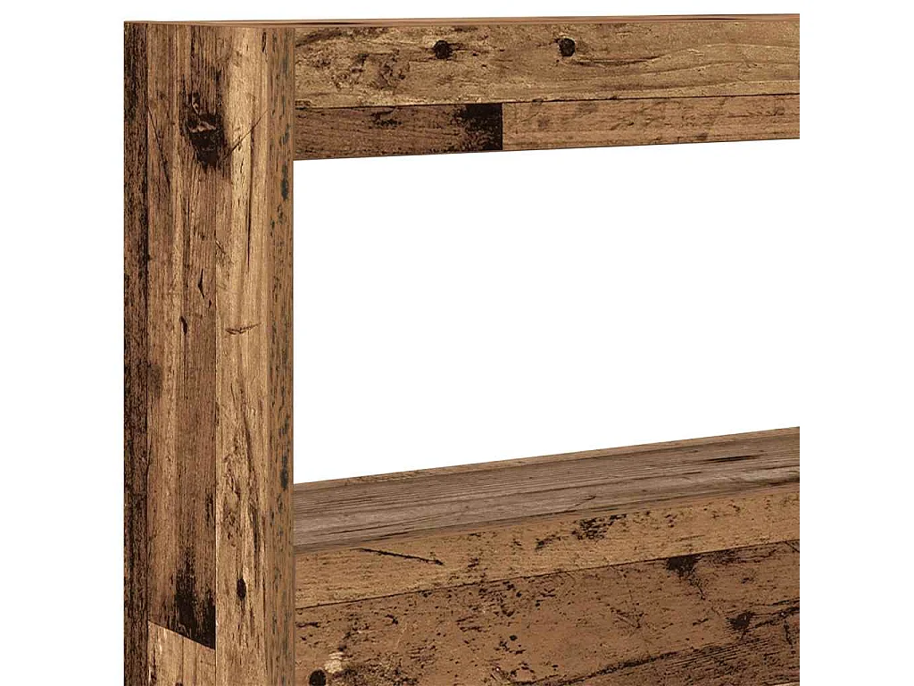 Armoire tête de lit avec LED vieux bois 100x17x102 cm