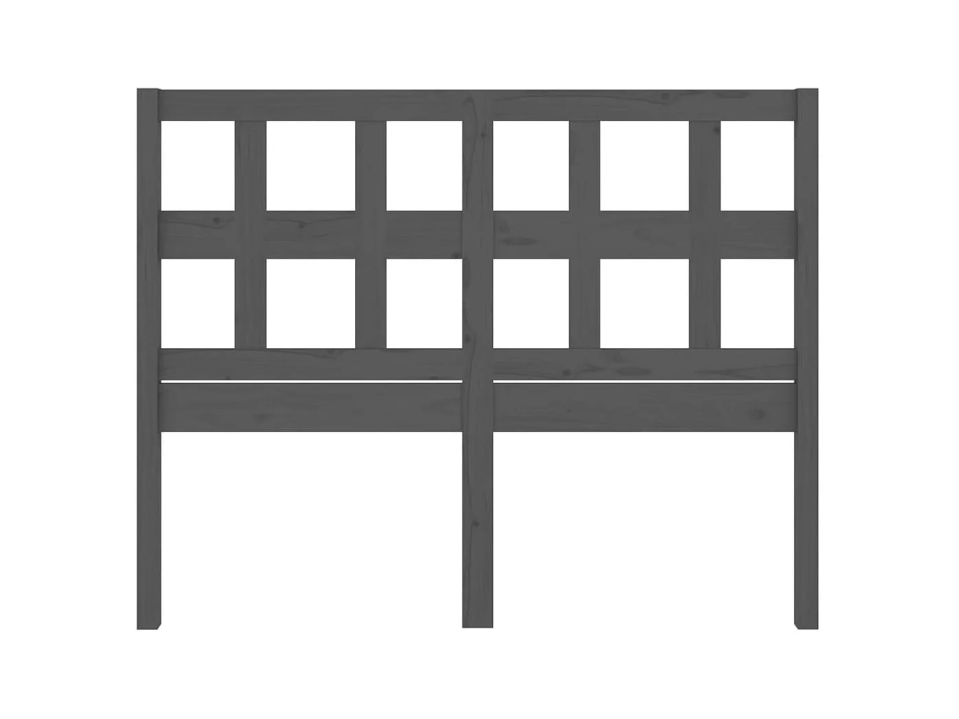 Graues Kopfteil 205,5 x 4 x 100 cm Massivholz Kiefer