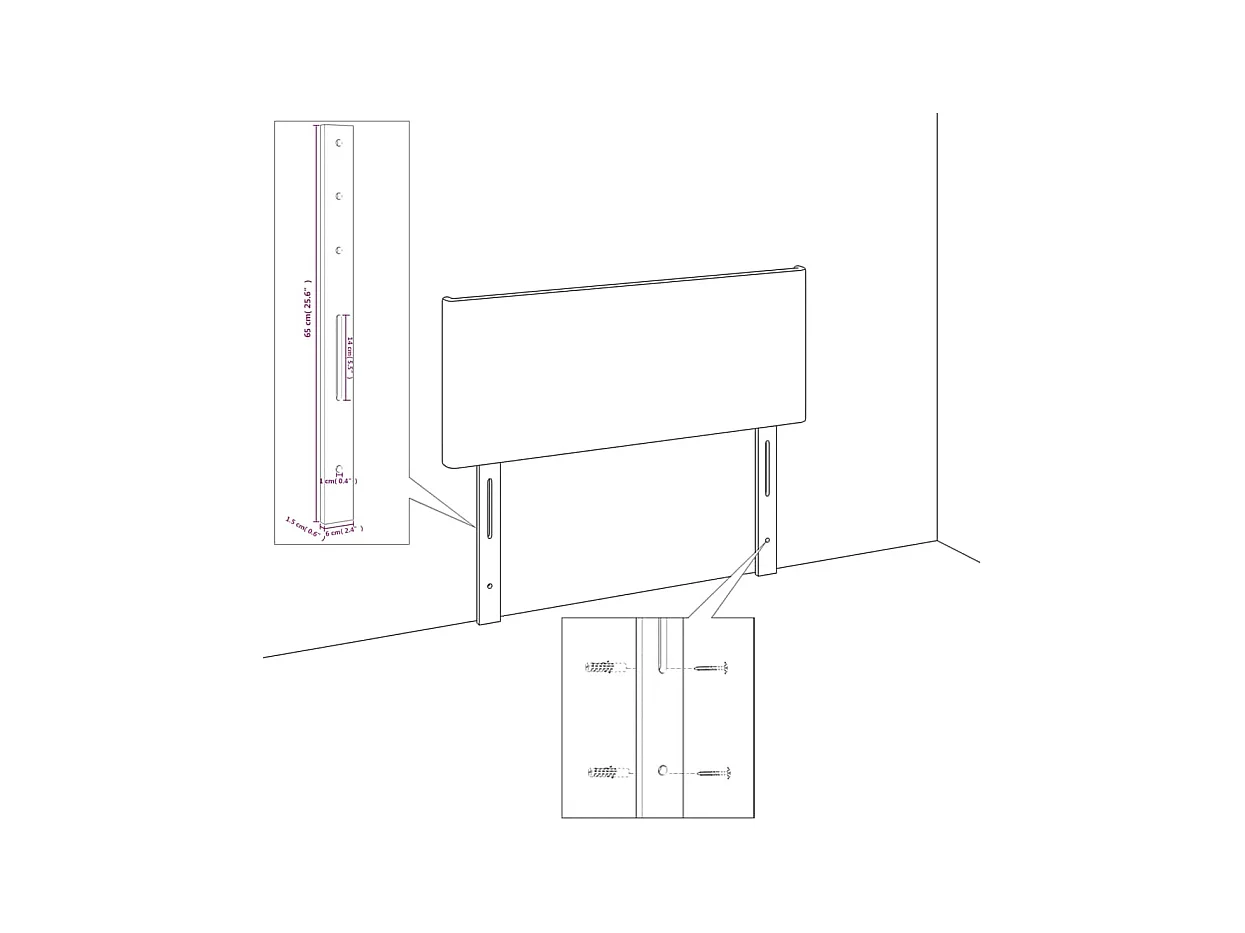 Cabecero Marrón Oscuro 80x5x78/88 cm Tela