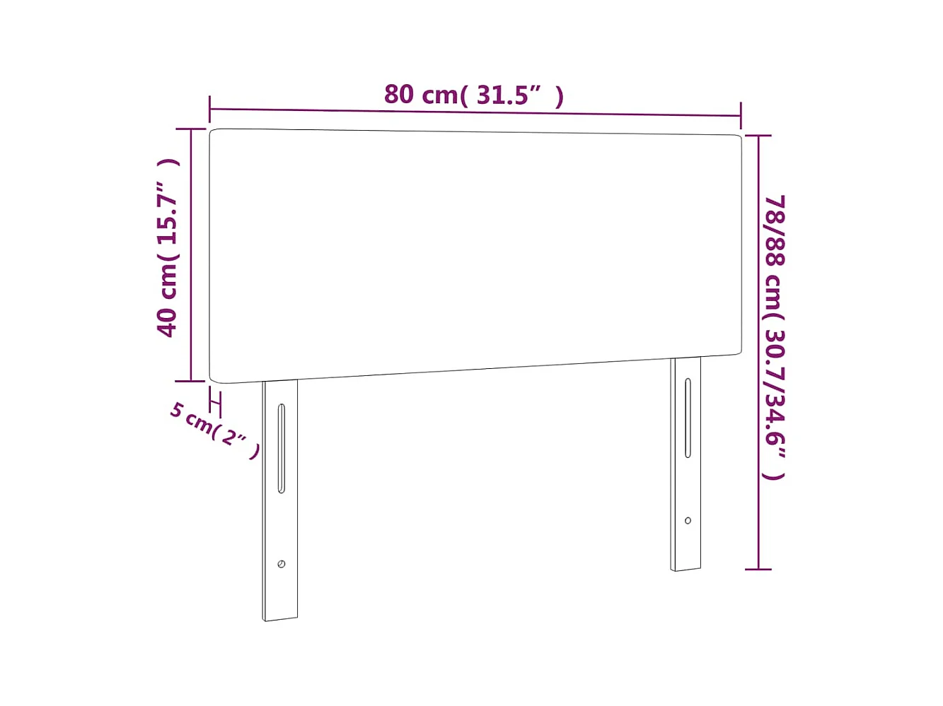 Cabecero Marrón Oscuro 80x5x78/88 cm Tela