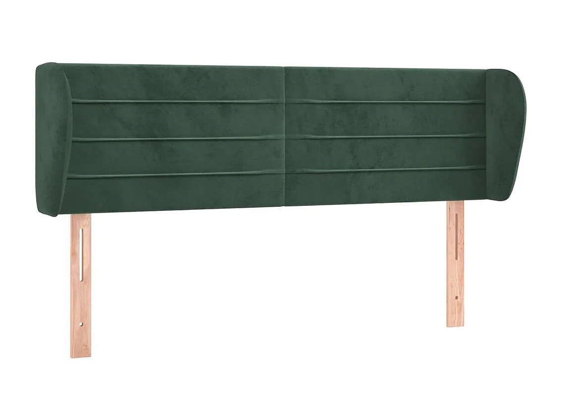 Tête de lit avec oreilles Vert foncé 147x23x78/88 cm Velours