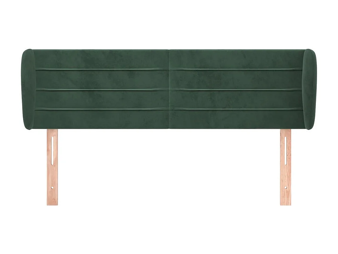 Tête de lit avec oreilles Vert foncé 147x23x78/88 cm Velours