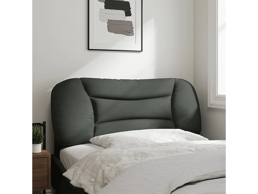 Cuscino per testiera grigio scuro in tessuto da 100 cm