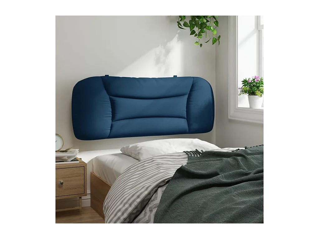Blauw hoofdbordkussen 100 cm stof