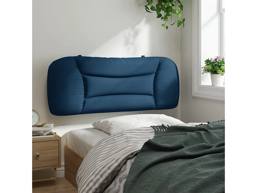 Blaues Kopfteilkissen 100 cm Stoff