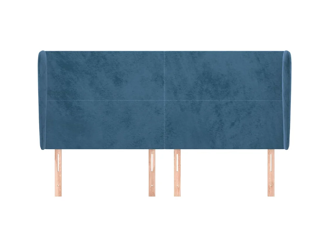 Cabecero con alas Azul oscuro 183x23x118/128 cm Terciopelo