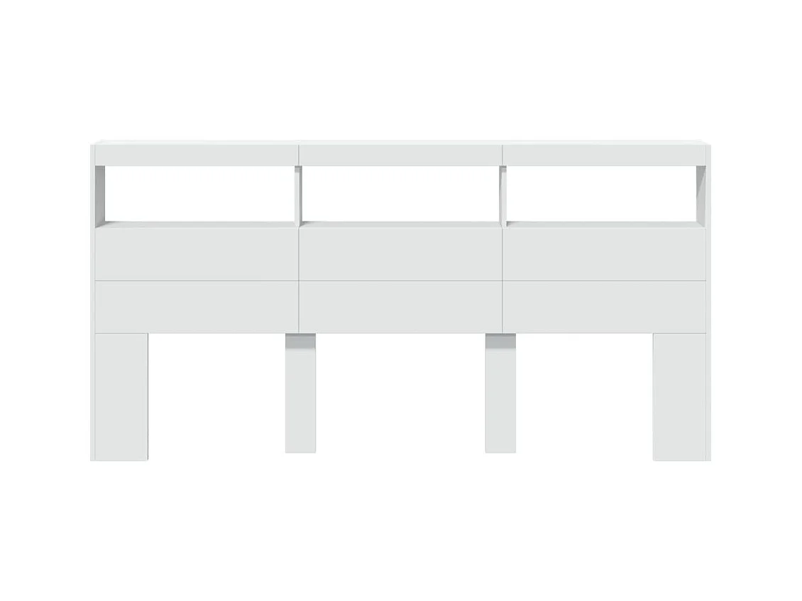 Cabecero de armario con LED blanco 200x17x102 cm
