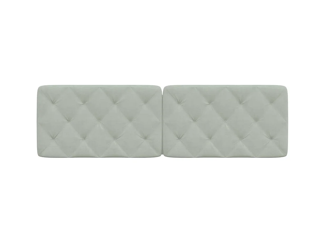 Lichtgrijs hoofdbordkussen 160 cm fluweel