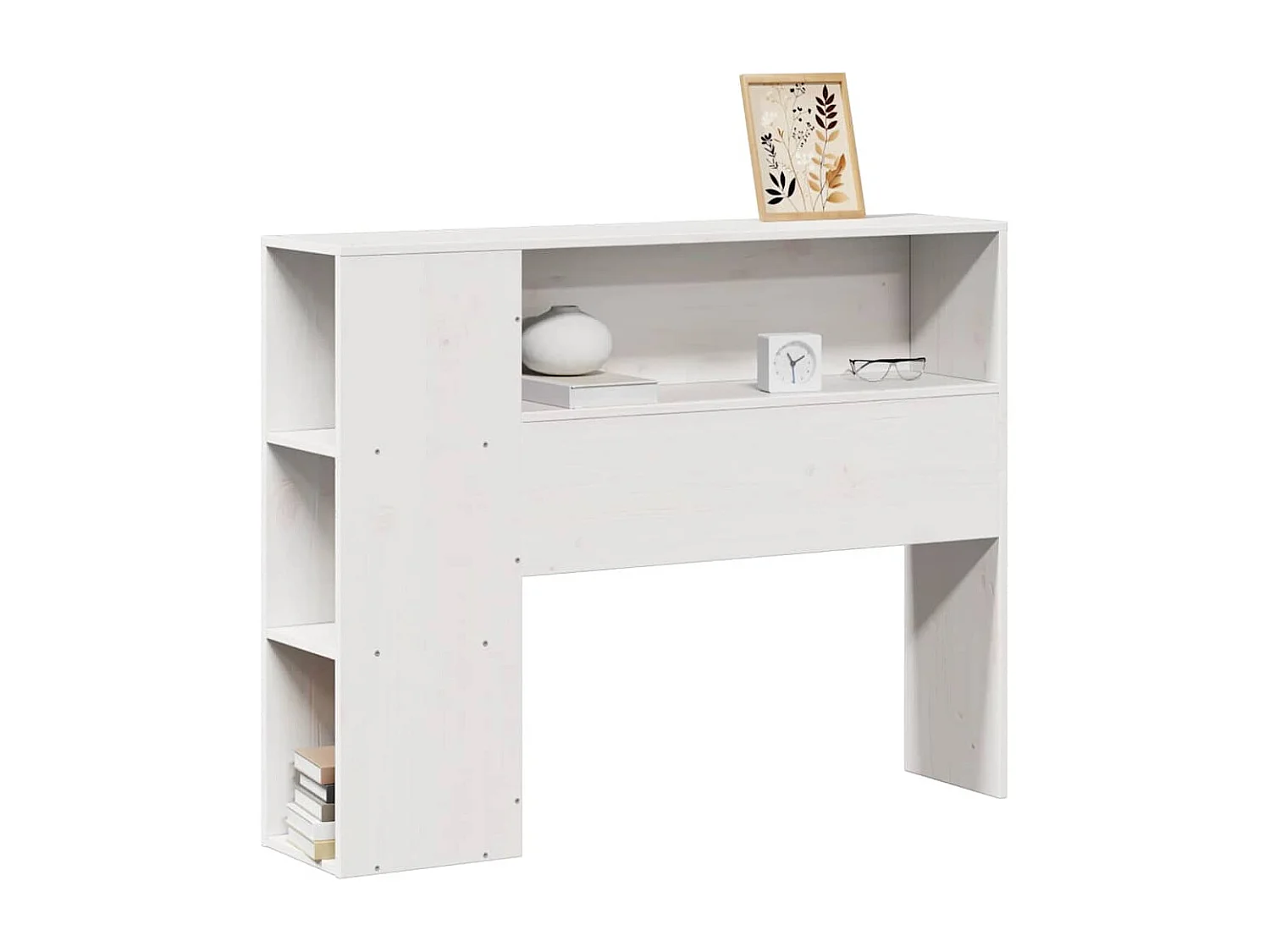 Cabecero blanco con almacenaje 100 cm madera maciza de pino