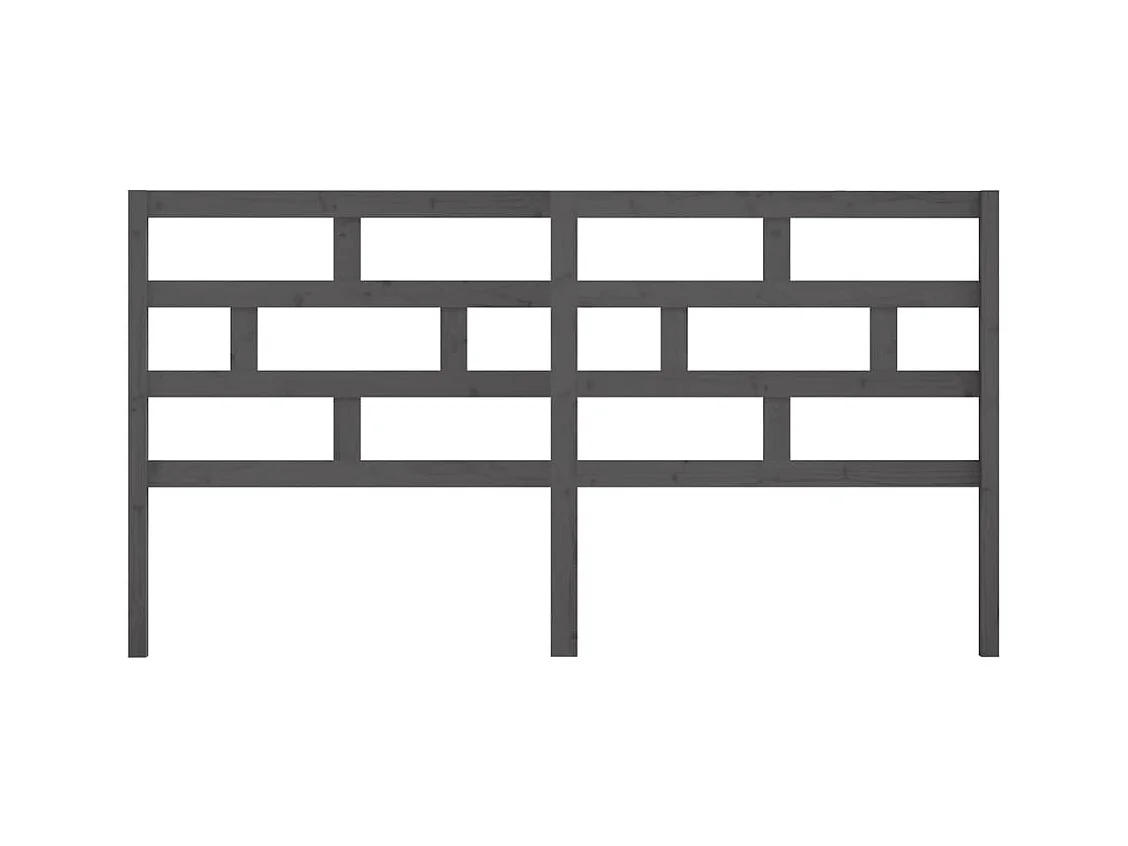 Graues Kopfteil 186x4x100 cm Massivholz Kiefer