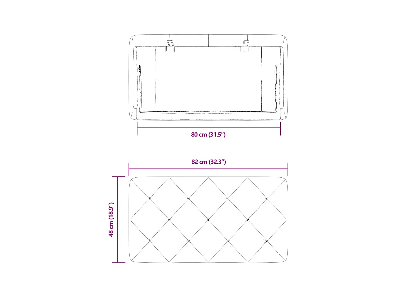 Dunkelgraues Samt-Kopfteilkissen 80 cm