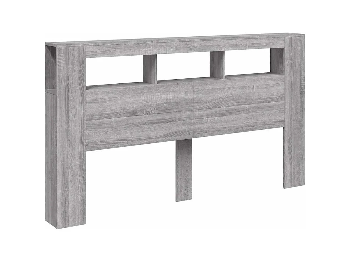 Sonoma grijs LED hoofdbord 180x18,5x103,5 cm bewerkt hout