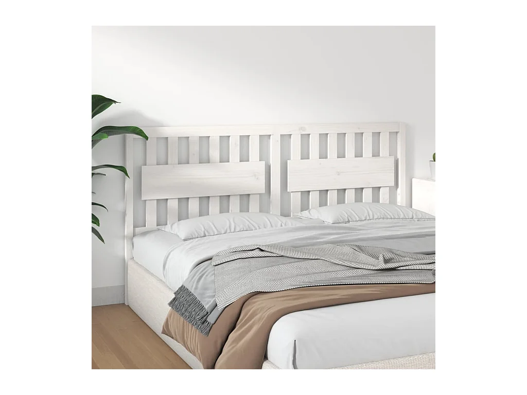 Cabecero blanco 185,5x4x100 cm Madera maciza de pino