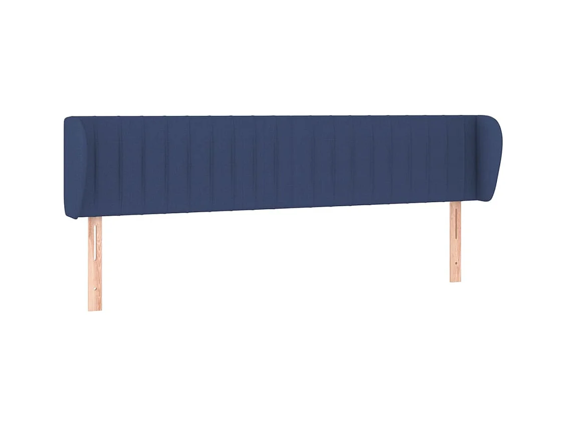 Hoofdbord met oren Blauw 203x23x78/88 cm Stof