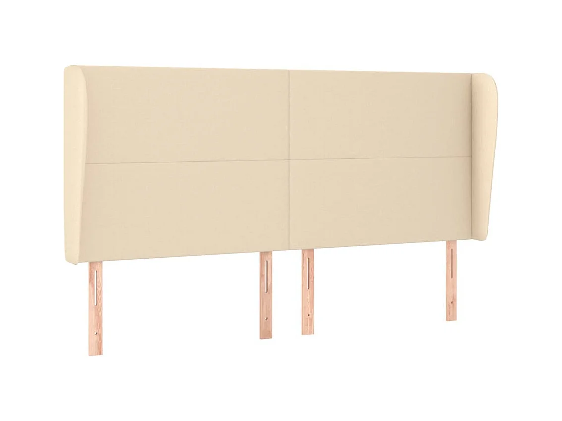 Hoofdbord met vleugels Crème 203x23x118/128 cm Stof